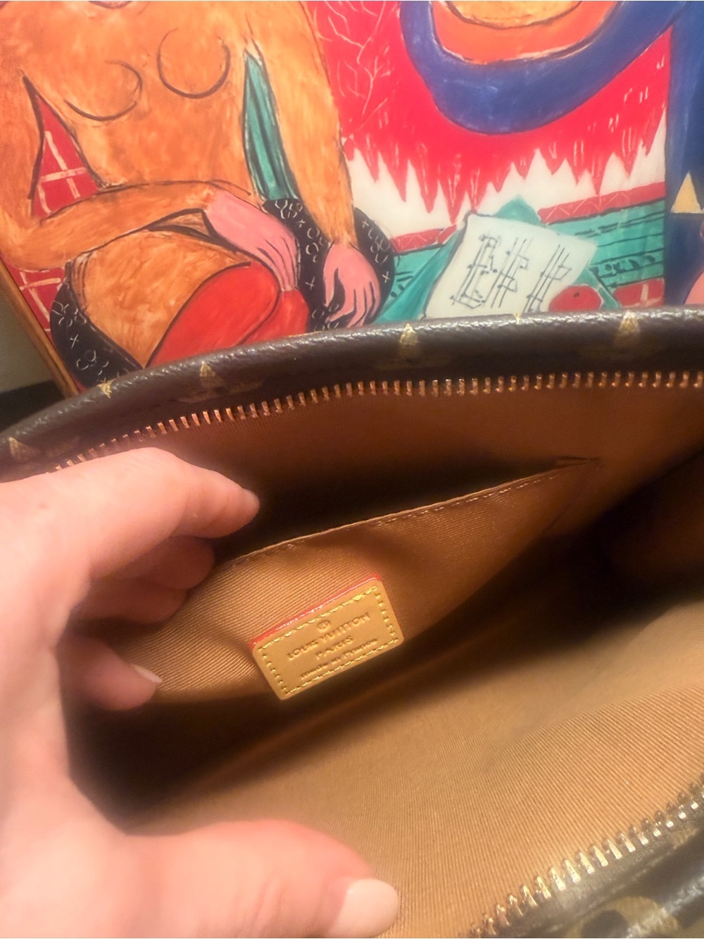Source Unknown Brown Monogram Toiletry Pouch / clutch / organizer - Picture 3 of 10